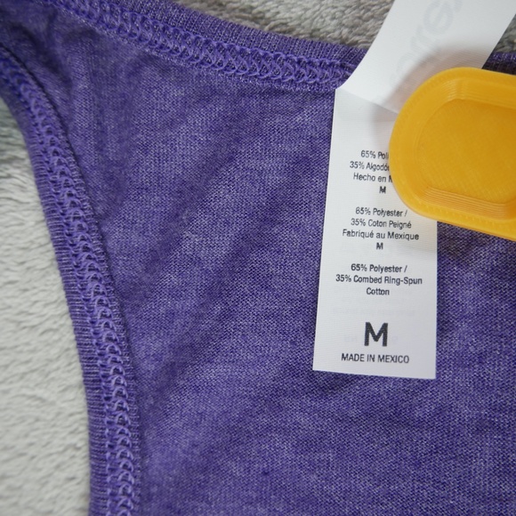 Women’s Medium Purple Trump American Flag Racerback Tank Top Patriotic USA Shirt - Picture 8 of 11